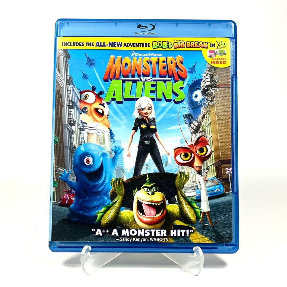 Monsters vs Aliens Blu-ray DreamWorks Animation Movie Includes 4 3D Glasses CIB